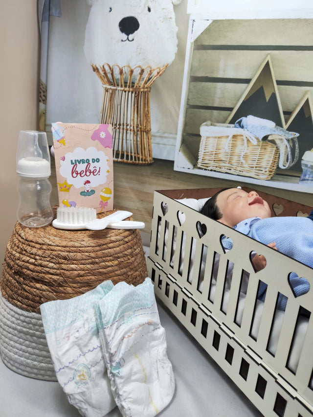 PROMOÇÃO BEBÊ REBORN APRIL MENINO + BERCINHO