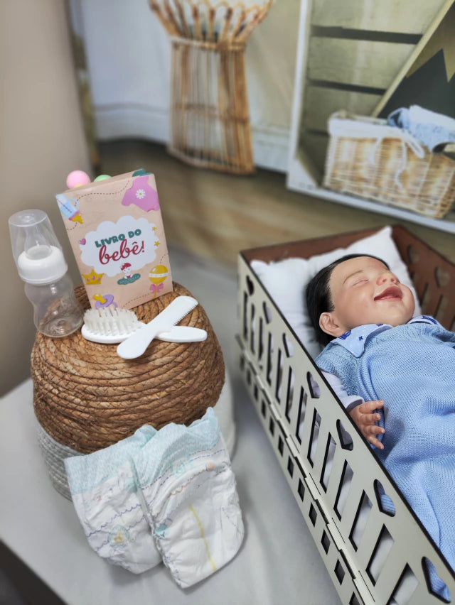 PROMOÇÃO BEBÊ REBORN APRIL MENINO + BERCINHO