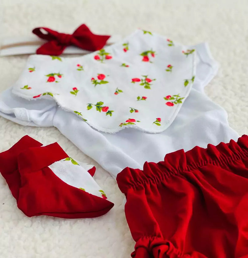 Conjunto cor Vermelha para bebê reborn