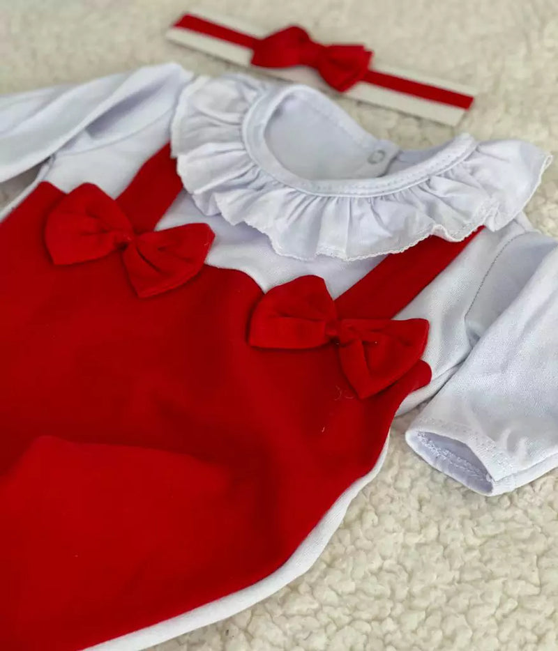 Body Branco e Vermelho para bebês reborn